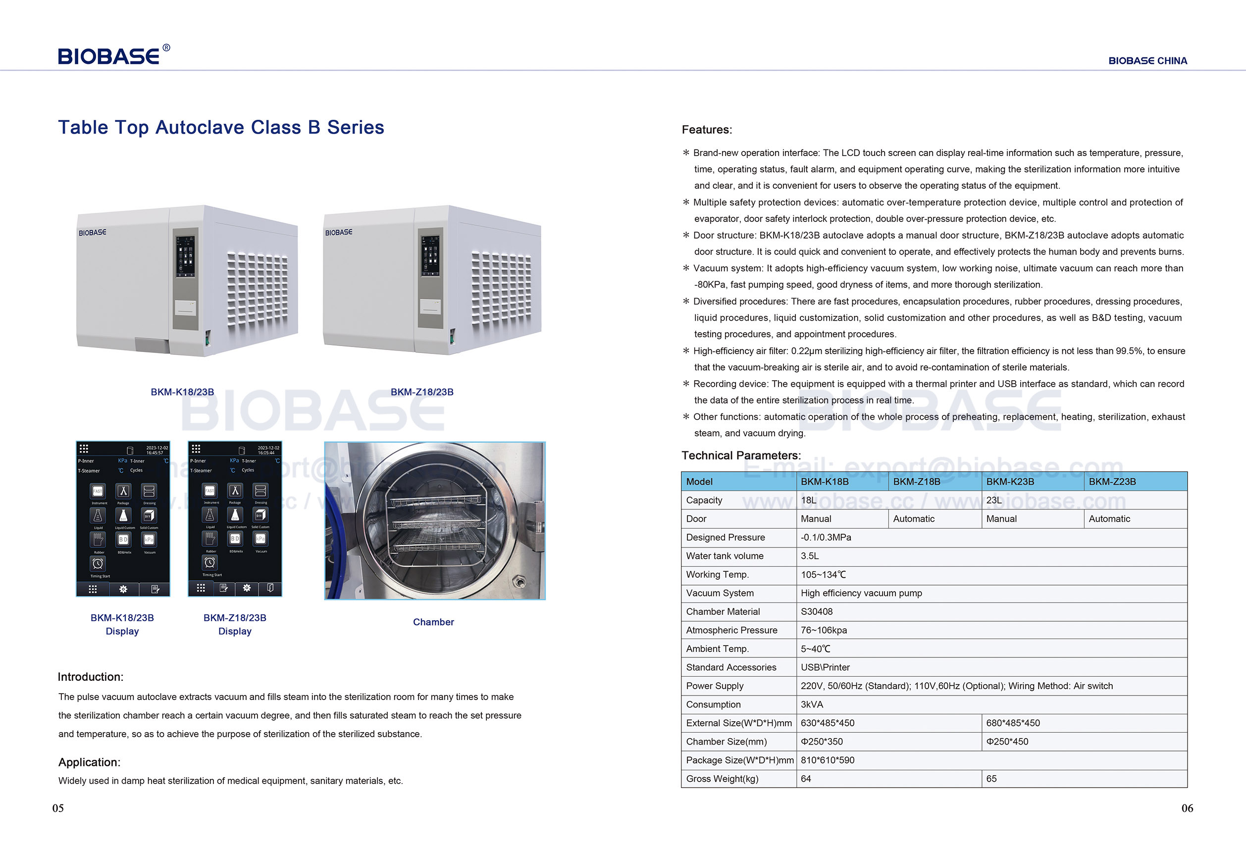 Table Top Autoclave Class B Series - Buy BIOBASE