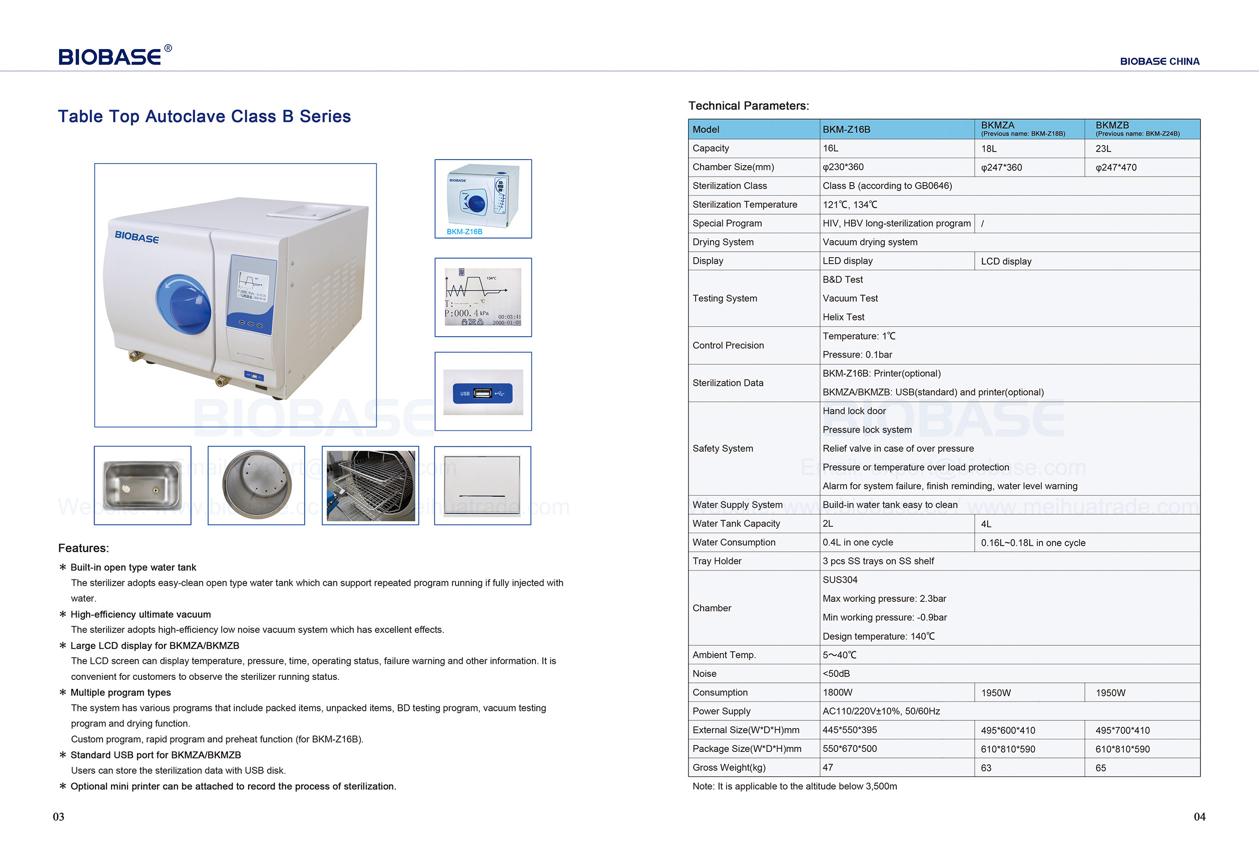 Table Top Autoclave Class B Series Buy BIOBASE
